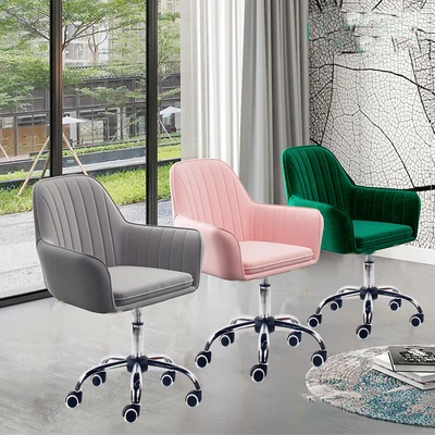 $109.99 • Buy Ergonomic Velvet Office Chair Home Swivel Computer Desk Chair Adjustable Height 