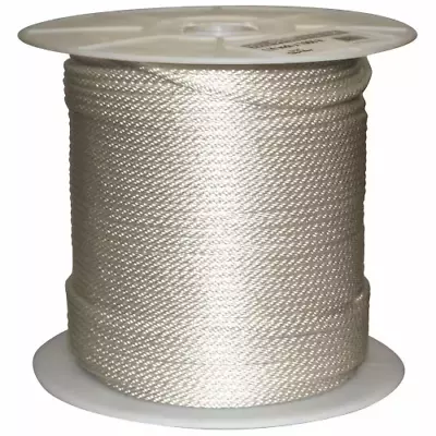 Rope 1/4 In X 1000 Ft Solid Braided Nylon White Abrasion And Weather Resistant • $89.50