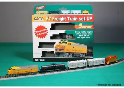 N Kato F7 1066272 Freight Train Set UP Armour W/4 Cars Track & Power (M1 20852) • $255