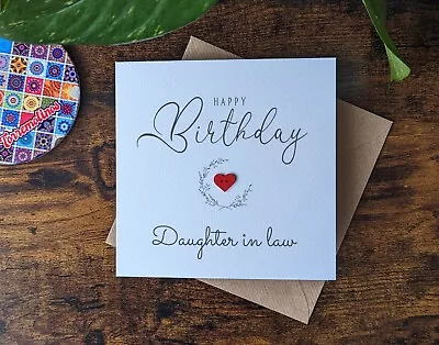 Daughter In Law Personalised Birthday Card Handmade Card For Daughter In Law • £3.75