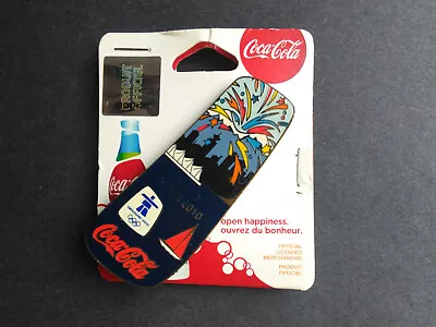 2010 Vancouver Olympic Games Coca Cola Pin Snowboard With Card Day 17 Fireworks • $25