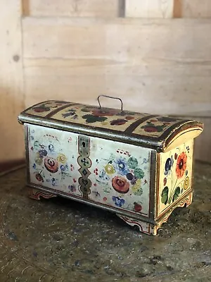 Scandinavian Norwegian Os Rosemaling Tine Box Table Chest 19th Century • $404.14