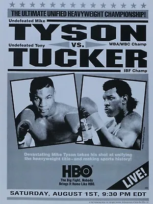 Mike Tyson Vs Tony Tucker Vintage 1987 HBO Boxing Original Print Ad 8.5 X 11  • $6.95