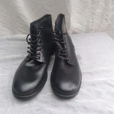 Zara Man Men’s Black Ankle Leather Lace Up Boots Size 44 EU 10 US • $44