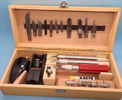 Vintage X-Acto Craft Tool Set In Original Dovetail Wooden Box • $39.99