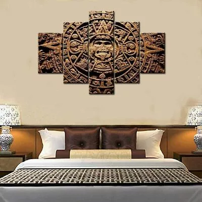 Aztec Calendar Mayan Culture 5 Piece Canvas Wall Art Print Poster Home Decor • $23.74