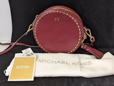 Michael Kors Canteen Burgundy Leather Crossbody Bag Tassel Excellent Condition  • $125