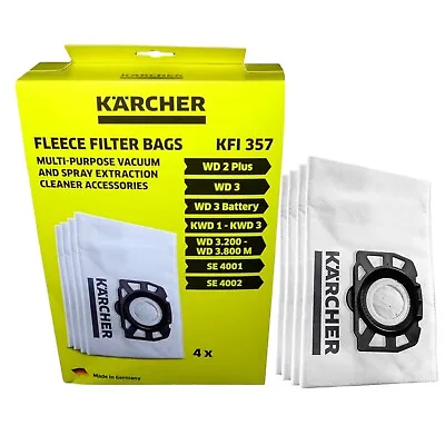  Karcher Vacuum Cleaner Fleece Bags WD2 PLUS WD3 KWD1 KWD3 WD3 SE4001 SE4002 • £14.20