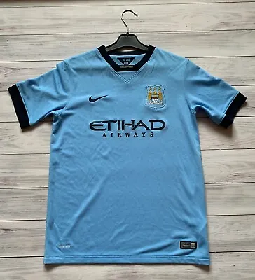 Manchester City 2014 - 2015 Home Football Shirt Jersey Nike Size Boys Youth XL • $25