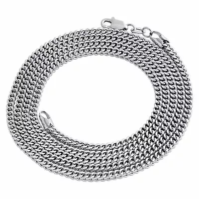 Real 10K White Gold 3D Hollow Franco Box Link Chain 2mm Necklace 18-40 Inches • $296