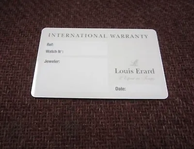 Genuine Louis Erard Open/Blank International Watch Warranty Card New-Old-Stock • £24.12