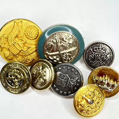 Button Lot Coat Of Arms Gold Tone Brass Buttons Military  B2 • $5