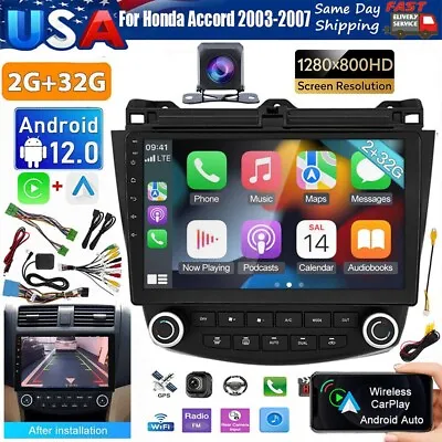 10.1  Android 12.0 Car Stereo Radio GPS Navi 2+32GB For Honda Accord 2003-2007 • $137.99