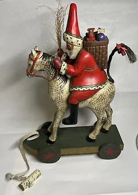 NEW Midwest Of Cannon Falls Santa On Horse Pull Toy Leo Smith LE 168/1000 • $285