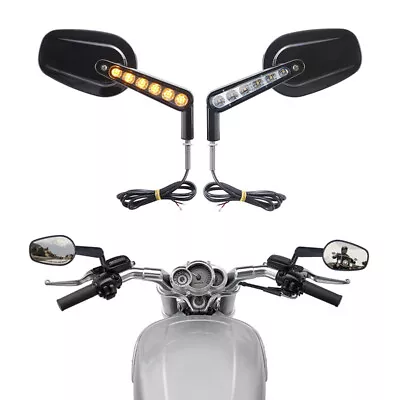 Rear View Mirrors LED Turn Signals Fit For Harley V-Rod Muscle VRSCF 09-17 Black • $36.99