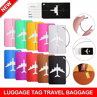 Suitcase Labels Travel Luggage Tags Bag Tag Aluminium With Ropes Name ID Card • $7.49