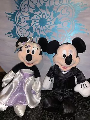 Walt Disney World Vintage Mickey/Minnie Mouse Plush Doll Toy Blk/Wh Tux Wedding • $25.99