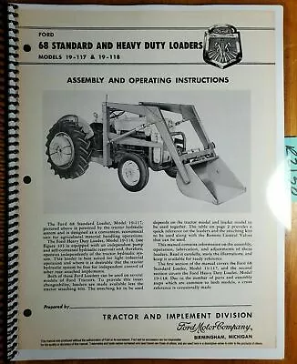 Ford 68 19-117 19-118 Loader For 600-800 NAA 8N Tractor Operator Assembly Manual • $15.99