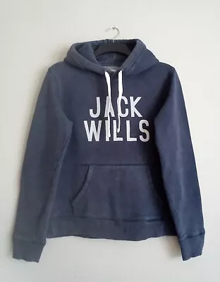 Jack Wills Printed Blue Navy Hoodie Size 12 But Will Fits Medium • £3