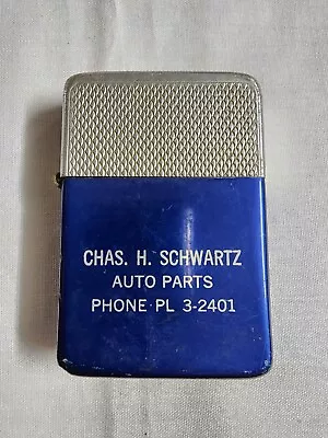 Vintage Park Flip-Top Lighter Chas. H. Schwartz Auto Parts Made In USA. RARE • $9.99
