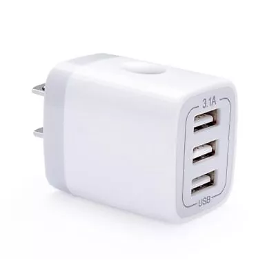 USB Wall Charger Adapter 18W/3Amp Fast Multiple 3-Ports USB Plug Charger Blo... • $11.19