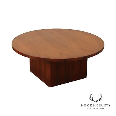 Lane Furniture Mid Century ModernRound  Walnut Pedestal  Coffee Table • $965