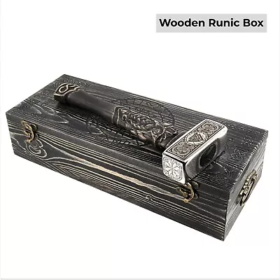 Viking Hammer Valknut Hand Forged Carbon Steel Odin 13.3  4lb With Wooden Box • $230.35