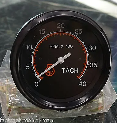 Datcon 0-4000 Rpm 3 3/8  Tachometer Gauge 12 & 24 Volt 71076-00 86mm Tach Black • $99.99