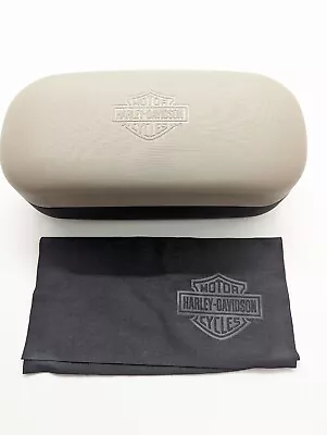 New Harley Davidson Large Sunglasses Hard Case Grey/Black W/HD Microfiber Cloth • $20.54