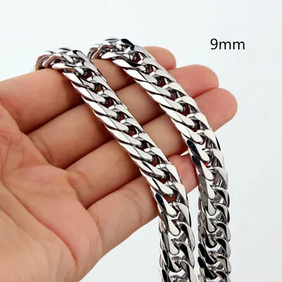 Heavy Strong Men Stainless Steel Curb Cuban Link Chain Necklace Jewelry • $10.44