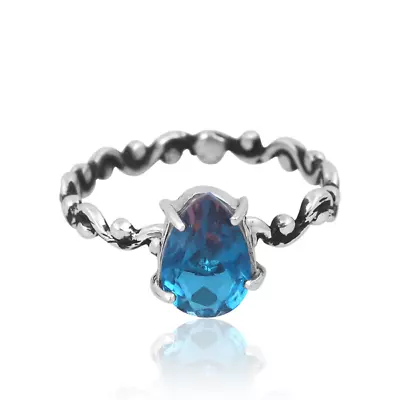 Alexandrite Wave Band Ring Engagement 925 Sterling Silver Jewelry For Gift Her • $18.99