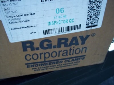 $11.99 • Buy R G Ray T Bolt V Clamp P/n 90-0012  Cross With Cummins  Paccar  & International