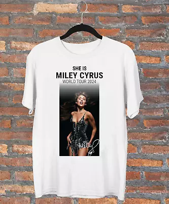 New Miley Cyrus Tour 2024 Gift For Fan S To 5XL White T-shirt • $17.99