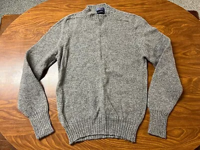Mens Used Pendleton Gray Shetland Wool Sweater Size Large • $0.99