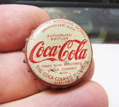 Vintage RARE Coca Cola Cork Lined Soda Bottle Cap Drumheller Bottling Canada • $5.99