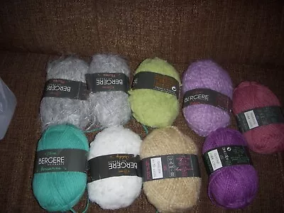 £10 • Buy BERGERE DE FRANCE 9 X 25g  JOB LOT MIXED COLOUR   KNITTING YARN WOOL 