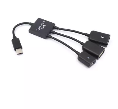 HUB Adapter 3 In1 USB-C Male To USB 2.0 Female OTG Cable Power Supply Type-C 3.1 • $6.54