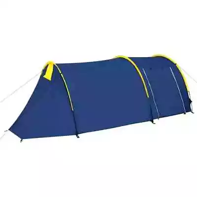 Camping Tent 4 Persons Navy Blue/Yellow • $120.99