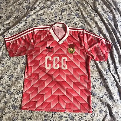$299.96 • Buy VINTAGE Soviet Union Football Shirt 1988 Adidas Home Russia CCCP USSR Jersey L 