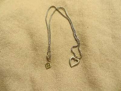 Auth.David Yurman 925 Sterling/14k Mini Open Cable Heart  Chain Necklace RARE • $189.99