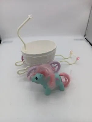 Vintage My Little Pony G1 Baby Cuddles With Baby Buggy Hasbro 1985 • $25