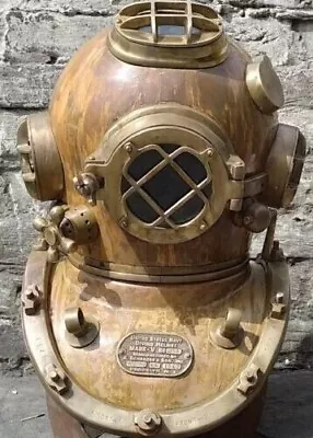 Antique Diving Divers Helmet Mark V Vintage Navy Us Sea Deep Scuba Helmet 18  • $206.10