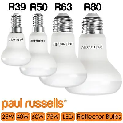 LED Reflector R80 R63 R50 R39 Bulbs Warm/Cool/Day White Screw ES SES Spot Lights • £12.99