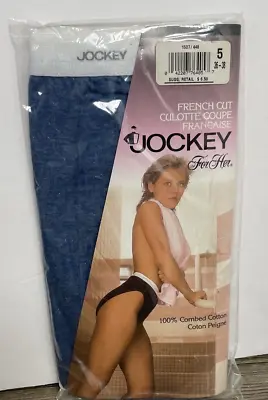 NOS Vintage 1992 Jockey For Her French Cut Brief Blue Size 5 Panties Cotton • $37.60