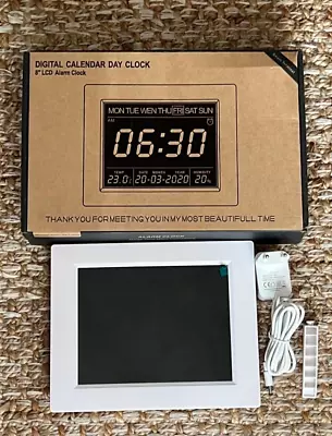 Digital Calendar Italiano Day Alarm Clock 8''LCD #B15 • £21.99