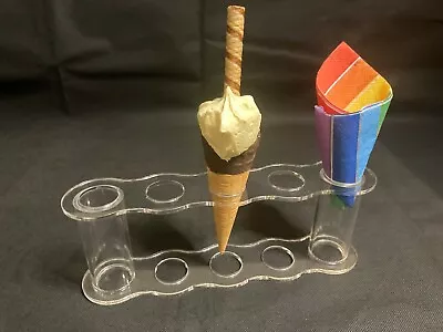 £11.49 • Buy 5 Cone Ice Cream Cone Holder Stand Counter Parlour Display Clear Acrylic