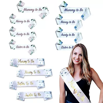 Floral Baby Shower Sashes Mummy To Be Mum Auntie Sister Nanny Sashes Rose Gold • £3.99