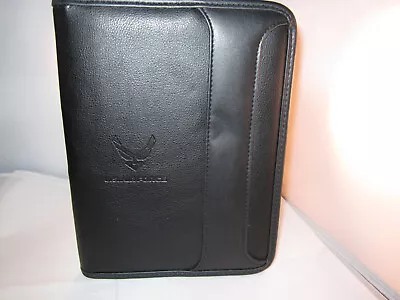 US Air Force Black Leather Zippered Document Case Folio Card Holder 7 X9  GUC • $12