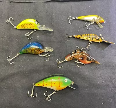 Six   Plastic Heddon Fishing Lures  Tiger .shrimpbighead .hunter Great Colors • $50