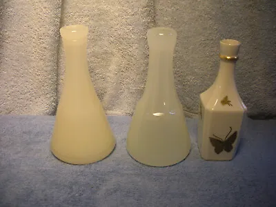 2 Vintage Milk Glass Barbershop Bottles • $75